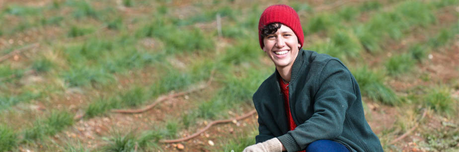 Gamila MacRury with her saffron in Beechworth