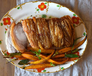 Roast Pork Loin with saffron and fennel