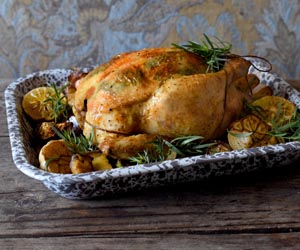 Roast Chicken with saffron and tarragon